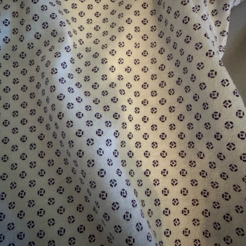 Jos A. Bank White and Purple Patterned Top